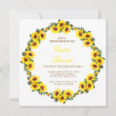 Ein schöner Kranz mit Sonnenblumen, Öster-Zweig Einladung (Vorderseite)