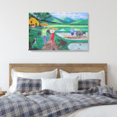 Ein schöner Morgen auf dem Bauernhof Leinwanddruck (Insitu (Schlafzimmer))