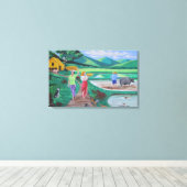 Ein schöner Morgen auf dem Bauernhof Leinwanddruck (Insitu (Holzboden))