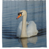 Ein schöner Mute Swan nähert sich Duschvorhang (Vorderseite)