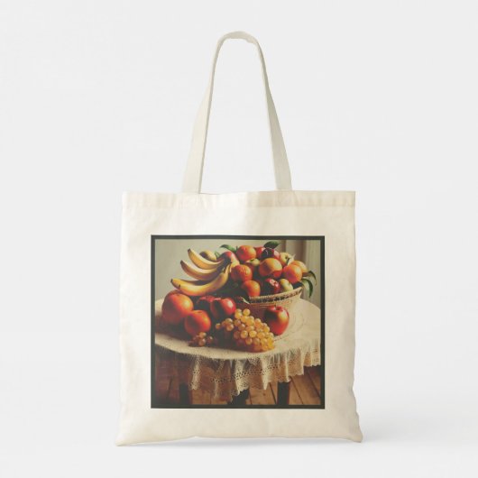 Ein schöner Obstkorb-Design-Tote-Beutel Tragetasche (Rückseite)