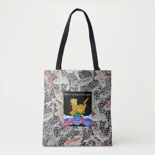 Ein schöner Philip Jacobs Fabric Snow Leopard Beut Tasche (Vorderseite)