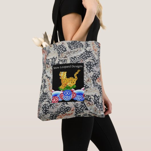 Ein schöner Philip Jacobs Fabric Snow Leopard Beut Tasche (Von Nahem)