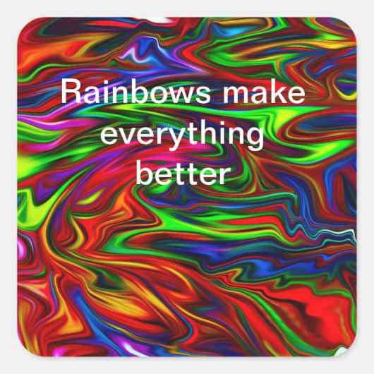 ein schöner Regenbogenaufkleber Quadratischer Aufkleber (Vorderseite)