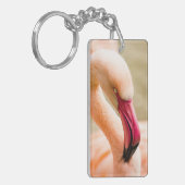 Ein schöner rosa Flamingo Schlüsselanhänger (Vorderseite links)