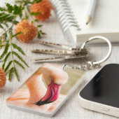 Ein schöner rosa Flamingo Schlüsselanhänger (Vorderseite rechts)