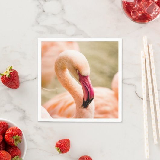 Ein schöner rosa Flamingo Serviette (Beispiel)