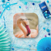 Ein schöner rosa Flamingo zum Geburtstag Pappteller (Party)