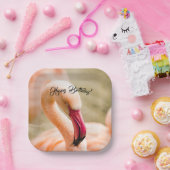 Ein schöner rosa Flamingo zum Geburtstag Pappteller (Party)