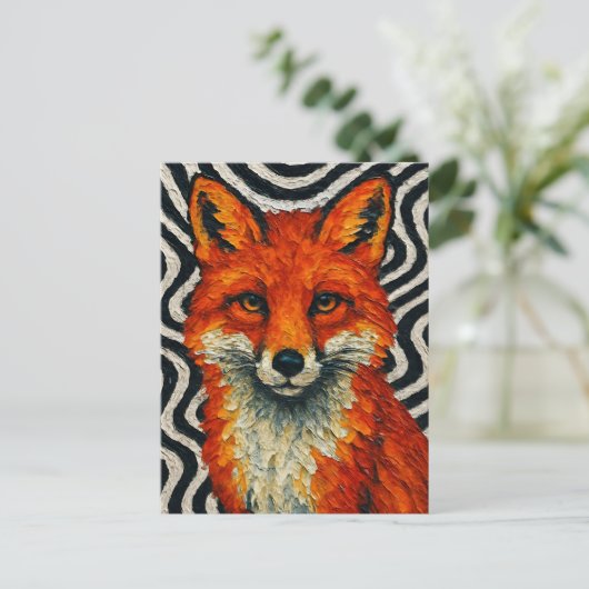Ein schöner roter Fuchs Postkarte (Stehend Vorderseite)