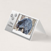 Ein schöner schwarzer Bär im Schnee. (Vorderseite)