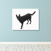 Ein schöner, schwarzer Schäfer Leinwanddruck (Insitu (Holzboden))