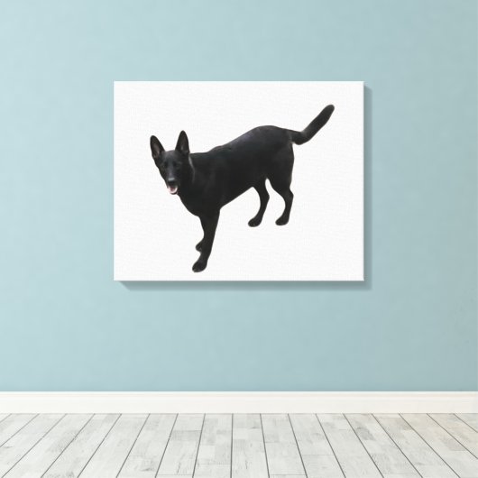 Ein schöner, schwarzer Schäfer Leinwanddruck (Insitu (Holzboden))