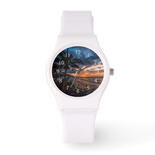 Ein schöner Sonnenuntergang Armbanduhr (Vorderseite)