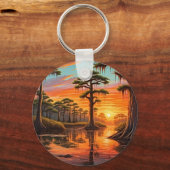 Ein schöner Sonnenuntergang auf der Bucht Schlüsselanhänger (Rückseite)