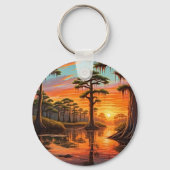 Ein schöner Sonnenuntergang auf der Bucht Schlüsselanhänger (Rückseite)