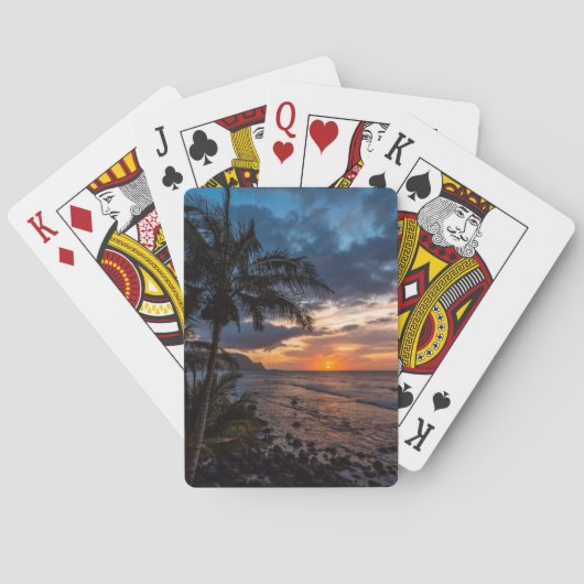 Ein schöner Sonnenuntergang Spielkarten (Rückseite)