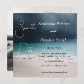 Ein schöner Strand auf den Seychellen, Ihr Bild ge Save The Date (Vorne/Hinten)