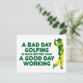 Ein schöner Tag beim Golfspielen Postkarte (Stehend Vorderseite)