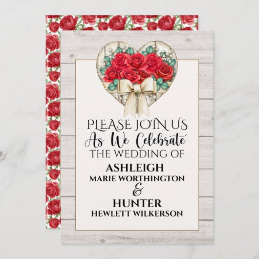 Ein schöner Tag für eine Hochzeit - Einladung - zu (Vorne/Hinten)