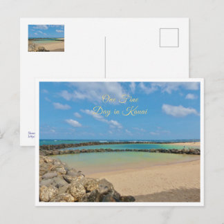 Ein schöner Tag in Kauai/ Strand Szene Postkarte