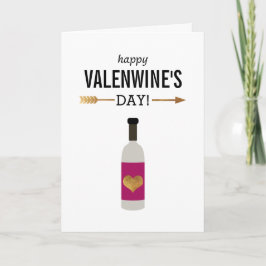 Ein schöner Tag in Valencia mit einer Flasche Wein Feiertagskarte