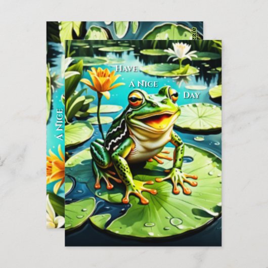Ein schöner Tag-Leap-Frosch Postkarte (Vorne/Hinten)