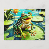 Ein schöner Tag-Leap-Frosch Postkarte (Rückseite)