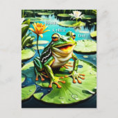 Ein schöner Tag-Leap-Frosch Postkarte (Vorderseite)