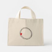 Ein schöner Text in den Kreis der Liebe Mini Stoffbeutel (Rückseite)