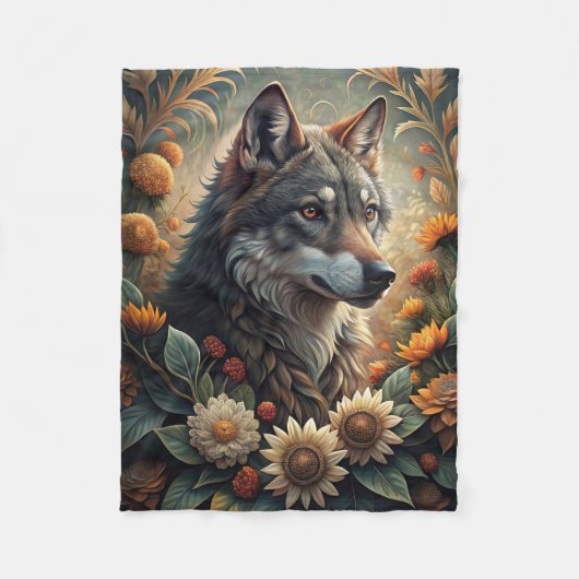 Ein schöner Waldwolf Fleece Blanket (Vorderseite)