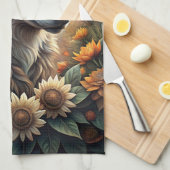 Ein schöner Waldwolf Geschirrtuch (Viertel Falte)