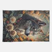 Ein schöner Waldwolf Geschirrtuch (Horizontal)