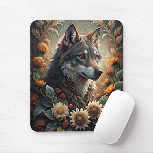 Ein schöner Waldwolf Mousepad (Mit Mouse)