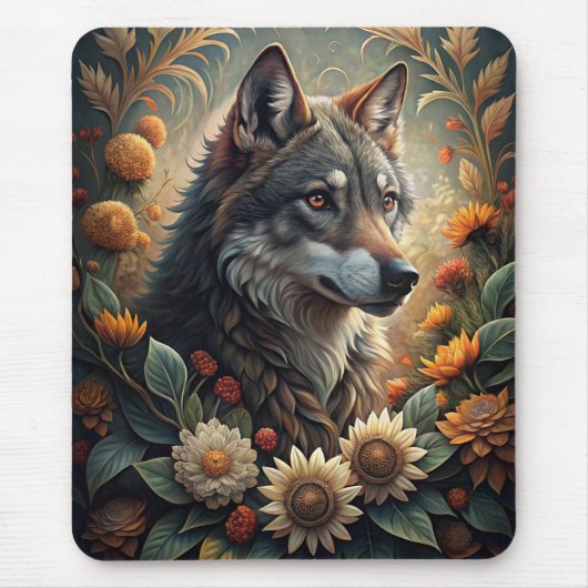 Ein schöner Waldwolf Mousepad (Vorne)