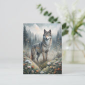 Ein schöner Waldwolf Postkarte (Stehend Vorderseite)