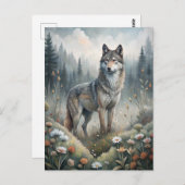 Ein schöner Waldwolf Postkarte (Vorne/Hinten)