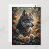 Ein schöner Waldwolf Postkarte (Vorne/Hinten)