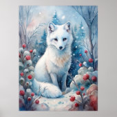 Ein schöner weißer Fox im Winter Poster (Vorne)