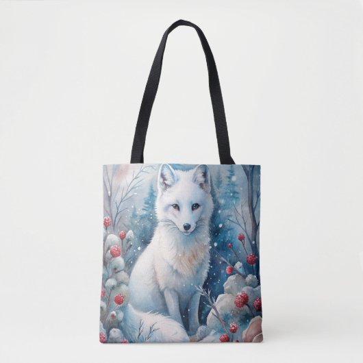 Ein schöner weißer Fox im Winter Tasche (Vorderseite)