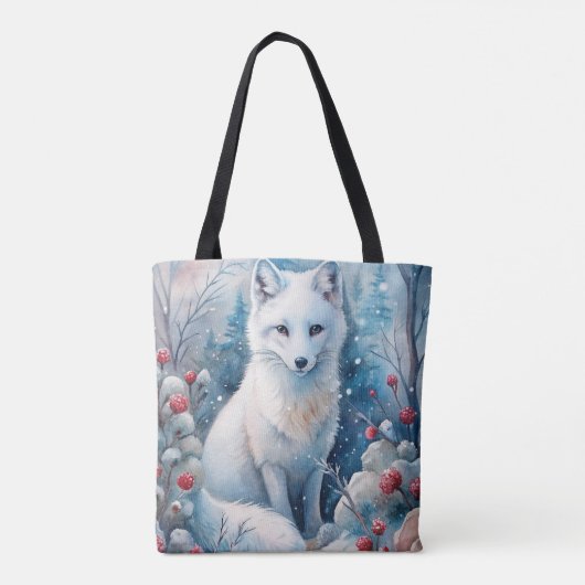 Ein schöner weißer Fox im Winter Tasche (Rückseite)
