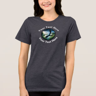 Ein schöner Weißstorch mit individuellem Text Tri-Blend Shirt