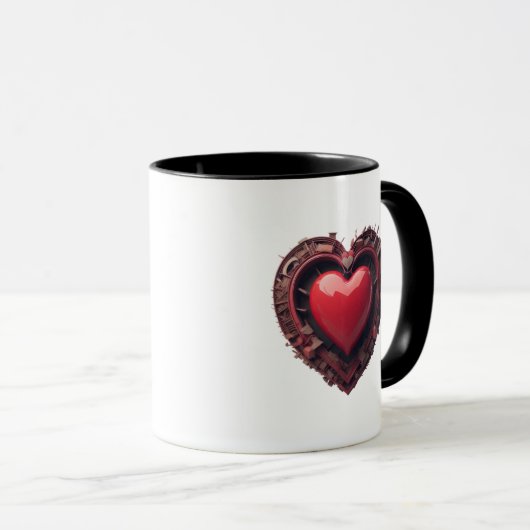 Ein schönes 3D-Herz. Tasse (VorderseiteRechts)
