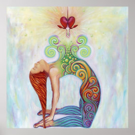 Ein schönes Bild einer Frau, die meditiert Poster