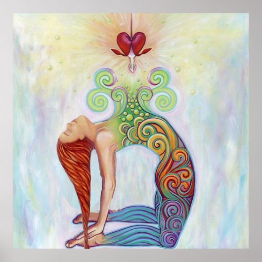 Ein schönes Bild einer Frau, die meditiert Poster (Vorne)