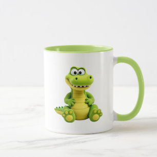 Ein schönes Bild von einem lustigen Krokodil. Tasse