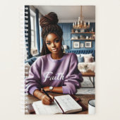 ein schönes braunhäutiges Mädchen, das an einem Sc Planer (Vorderseite)