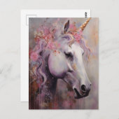 Ein schönes Einhorn Postkarte (Vorne/Hinten)