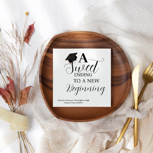 Ein schönes Ende für eine neue Abiturparty Serviette