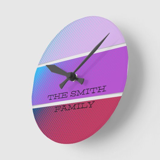 Ein schönes Farbspektrum lila Runde Wanduhr (Winkel)